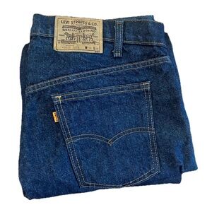 Vintage Levis 505 Jeans Mens 38x32 Hemmed Dark Wash USA 90s Orange Tab Straight